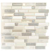 Smart Tiles Mosaik Series SM1112G-04-QG Wall Tile, 9.36 in L Tile, 9.73 in W Tile, Crescendo Ciotta Pattern, Vinyl